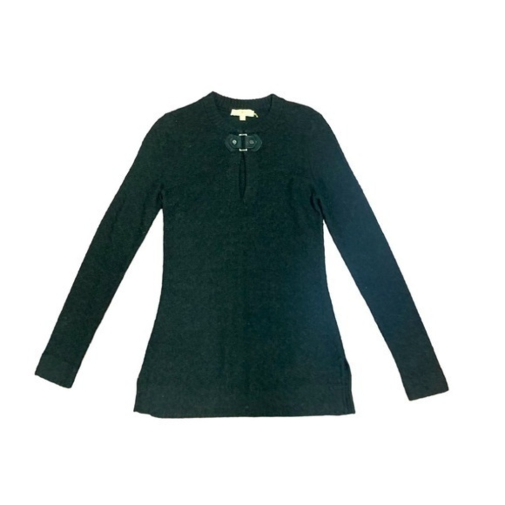 TORY BURCH LNG SLEEVE WOOL SWEATER WITH DETAILED LOCK BY NECKLINE GREAT COND!
